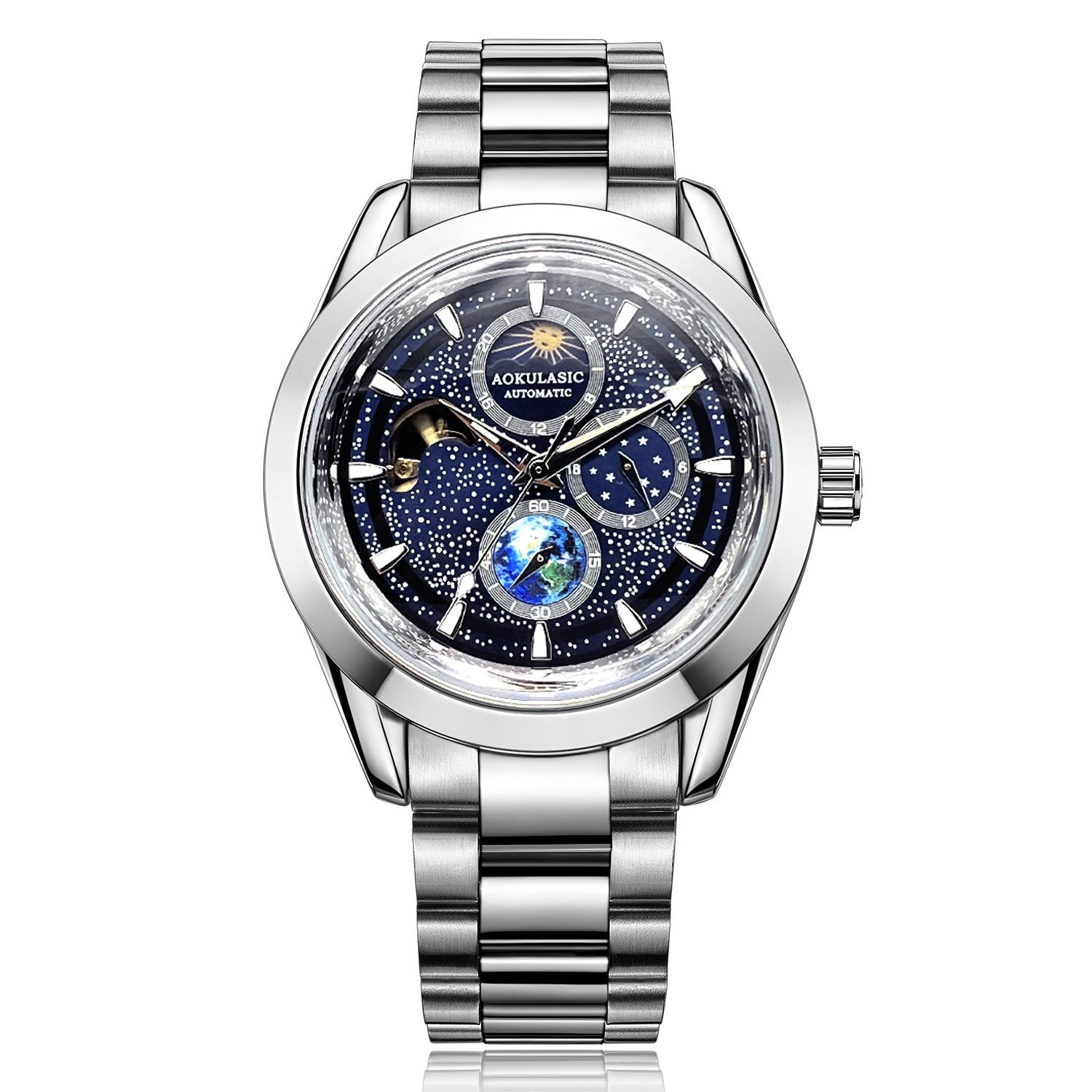 Hanetes Select ChronoBlue – Herren-Automatik-Uhr mit Edelstahlarmband & tiefblauem Zifferblatt