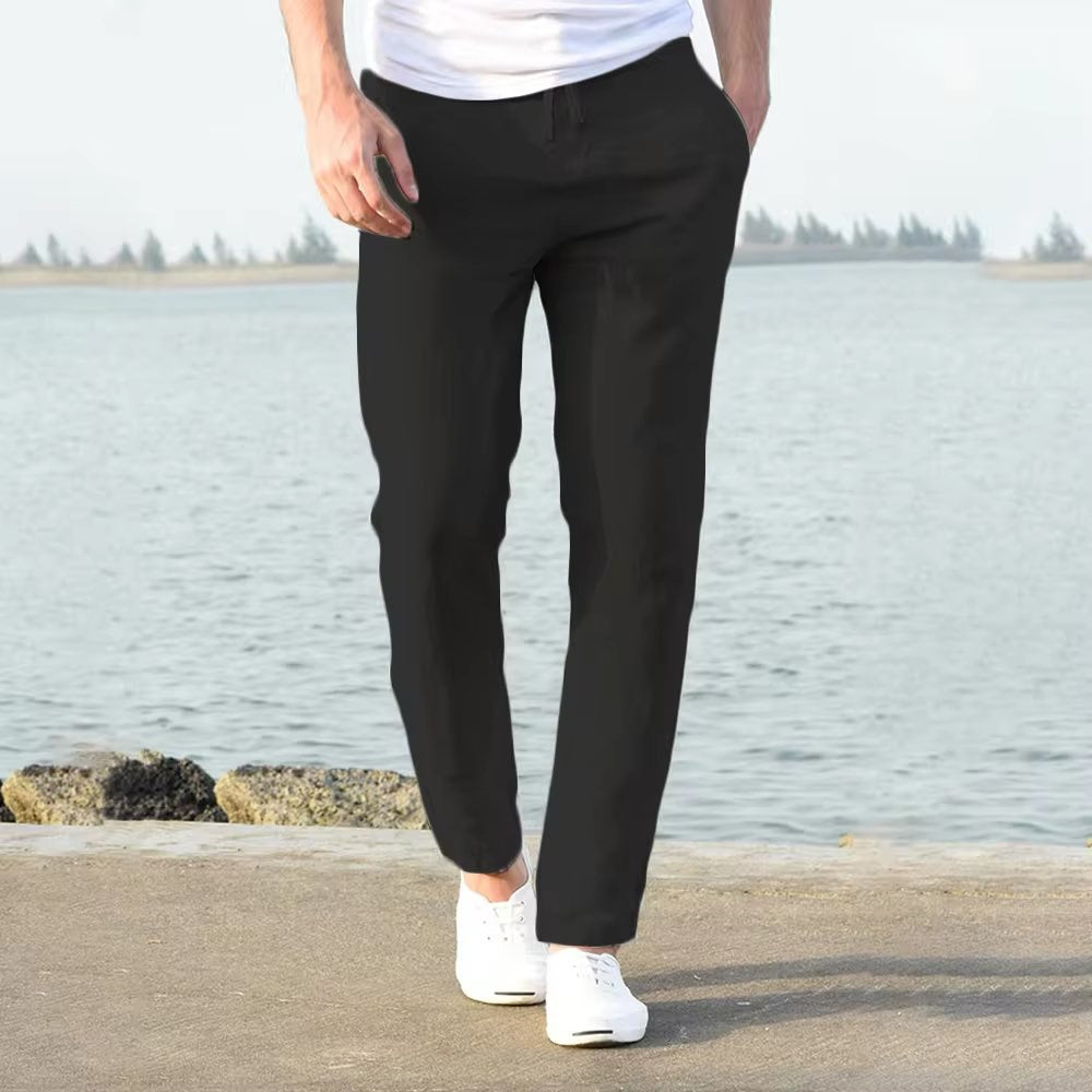 Herren Sommer-Freizeithose – Leicht, Atmungsaktiv & Elegant | Mit Elastischem Bund & Kordelzug