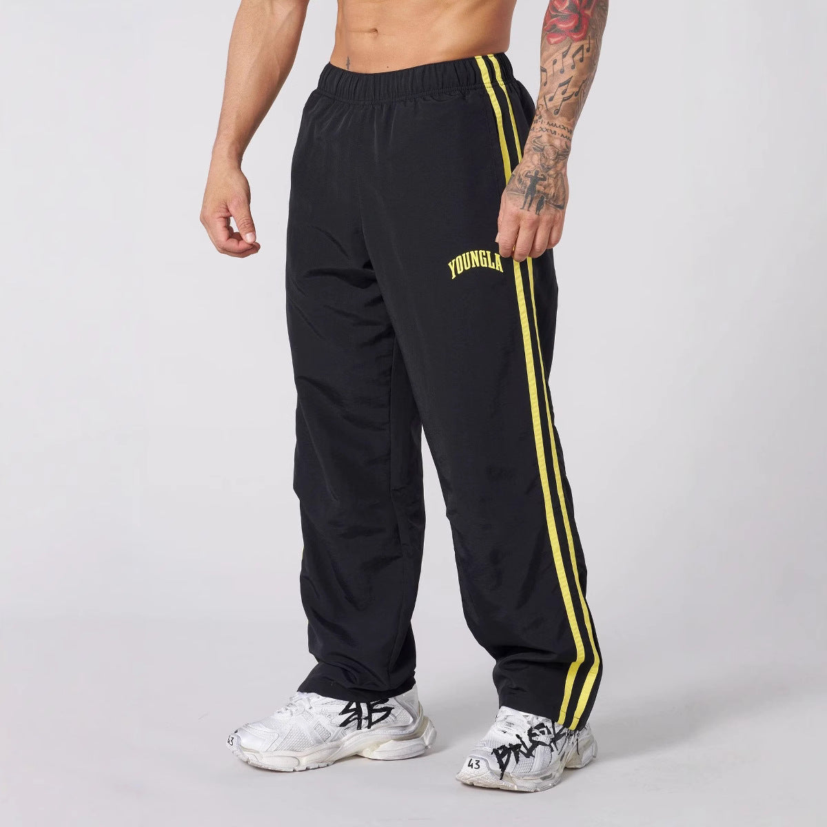 Herren Sport-Freizeithose – Modernes Doppelstreifen-Design | Bequem, Atmungsaktiv & Vielseitig
