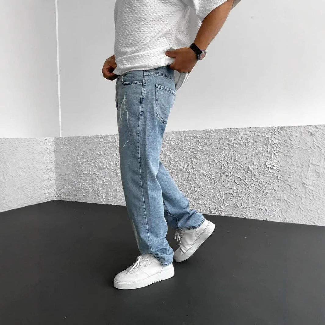 Herren Light Wash Denim – Bequeme Straight-Fit Jeans im modernen Used-Look | Alltagstauglich, Stilvoll & Flexibel